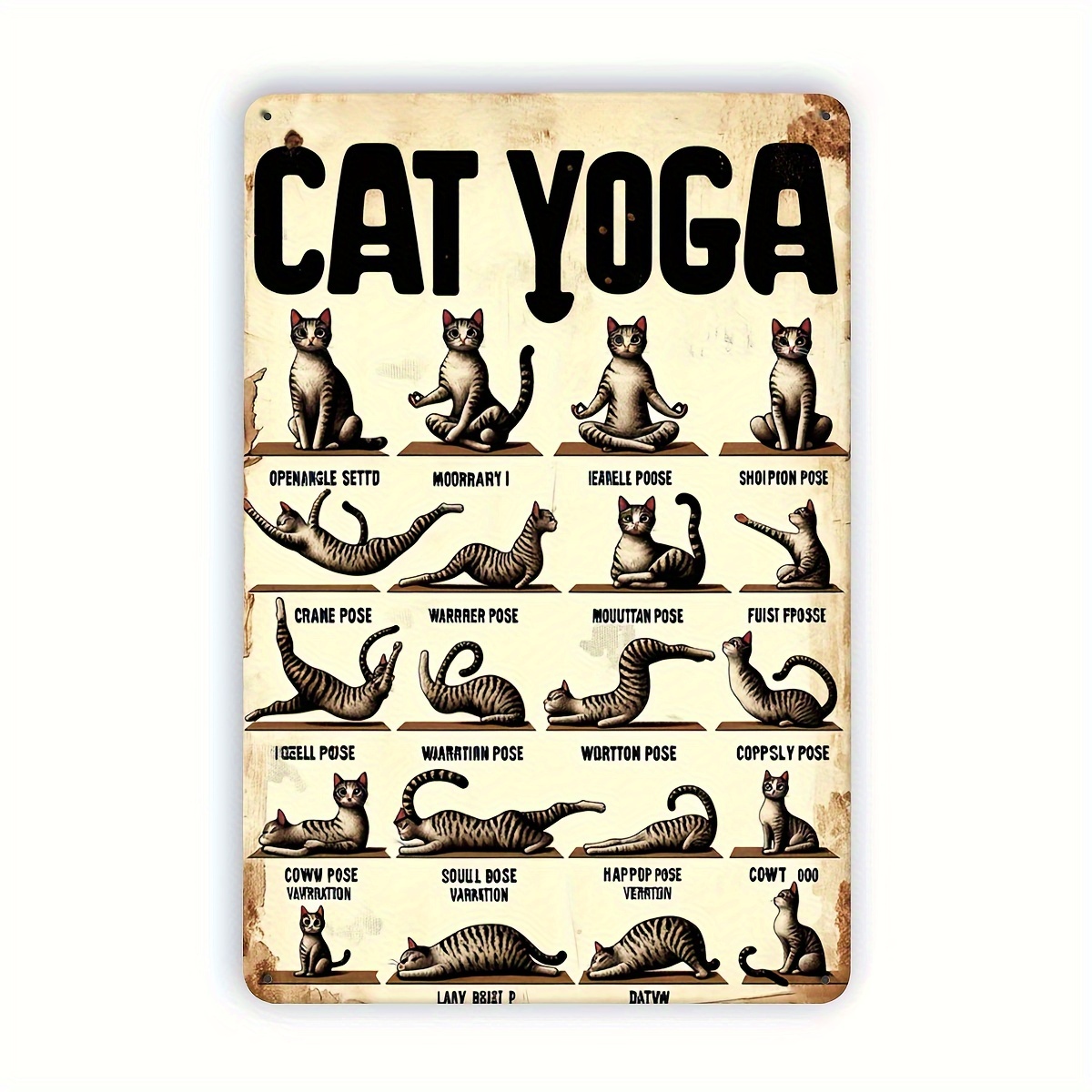 Home Decor Yoga - Metalowy szyld w stylu vintage z