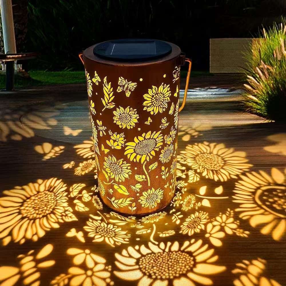 Home Decor Outdoor - Lampa słoneczna w kształcie słonecznika, wodoodporna,