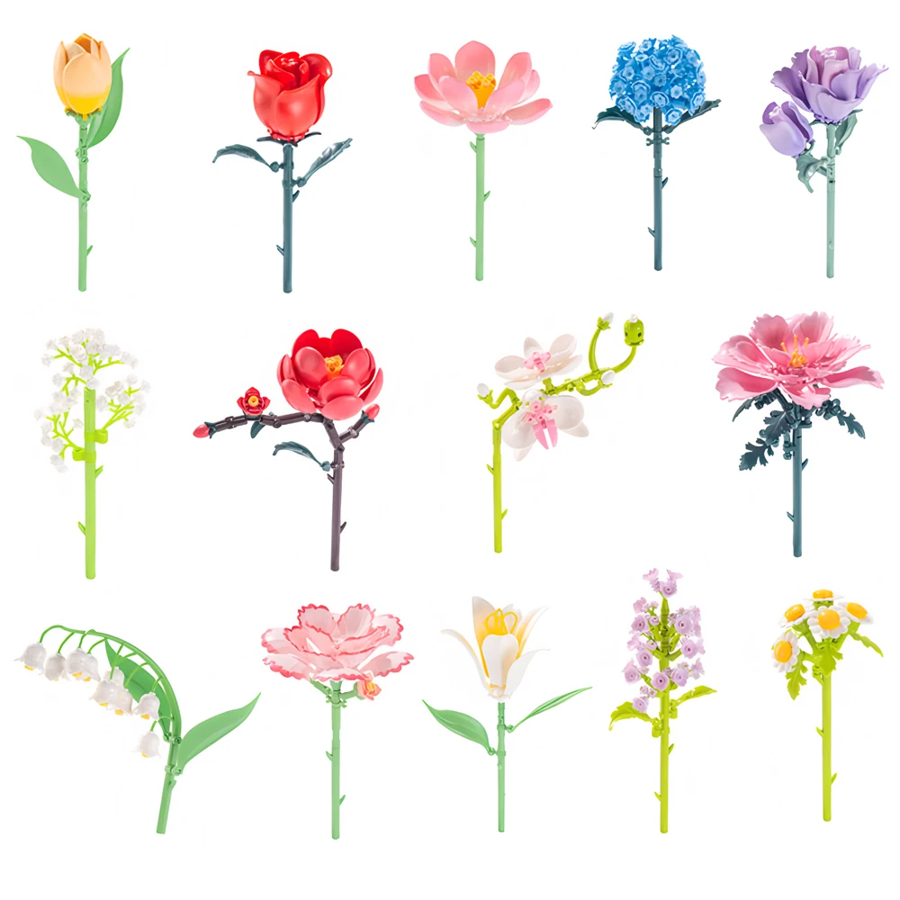 Home Decor Diy Ideas - Klocki Pomysły MOC Romantyczny bukiet Tulipany