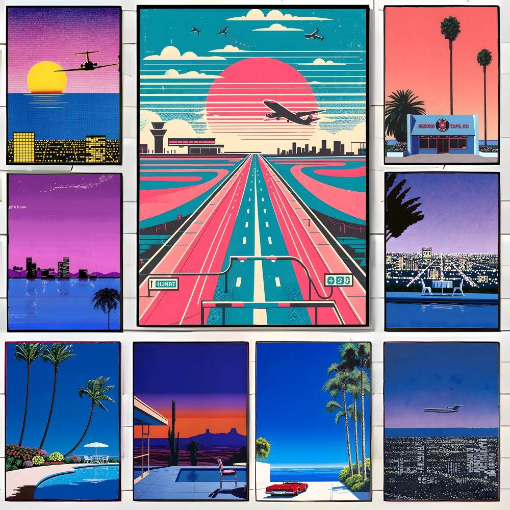 Home Decor Essentials - Retro Ilustracja Krajobrazu H-Hiroshi Nagai Plakat