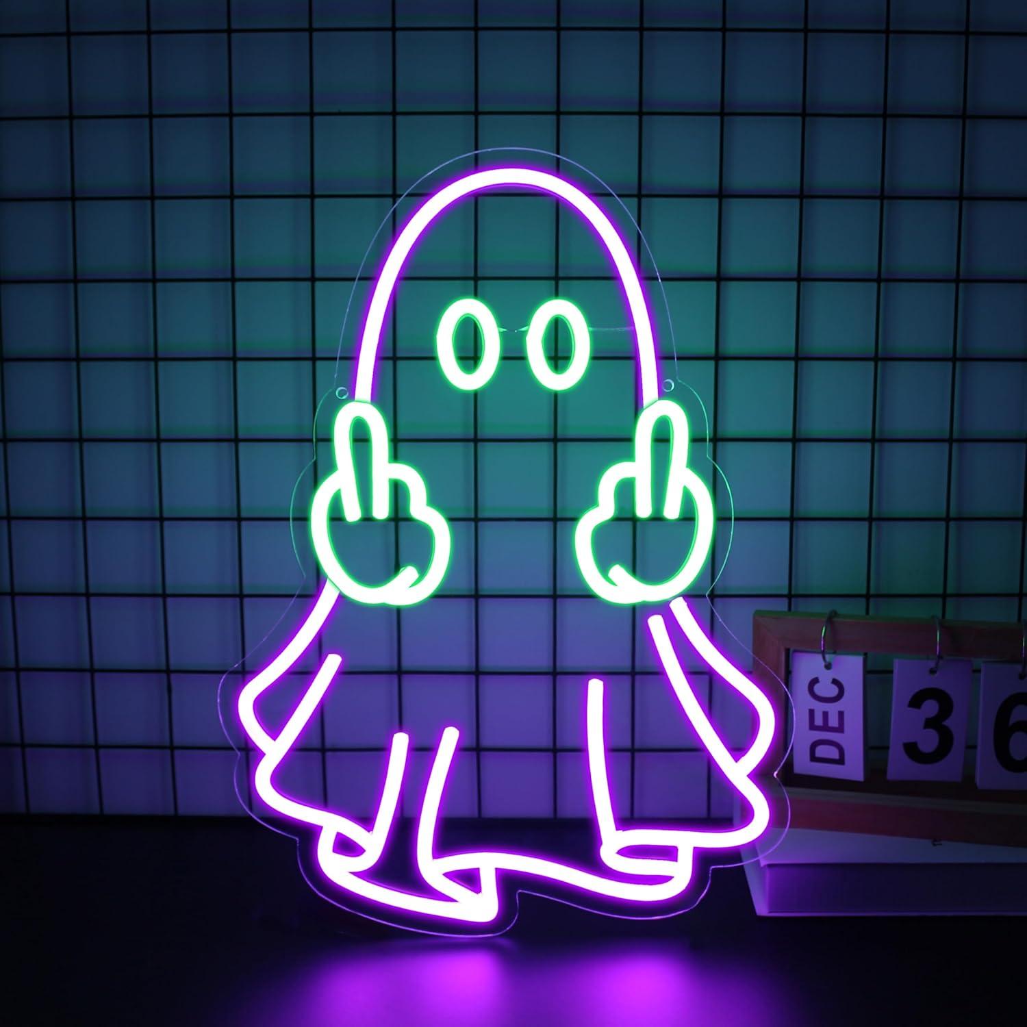 Home Decor Shop - Neonowy znak duch, zasilany przez USB,