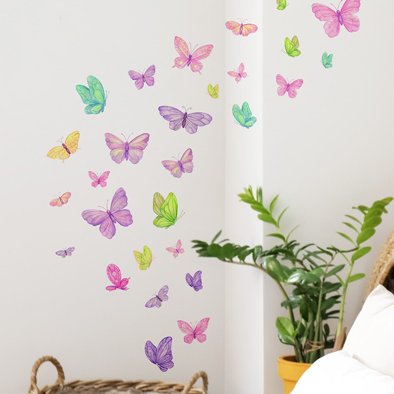 Home Decor Indonesia - Romantyczne naklejki ścienne z motywem motyla,