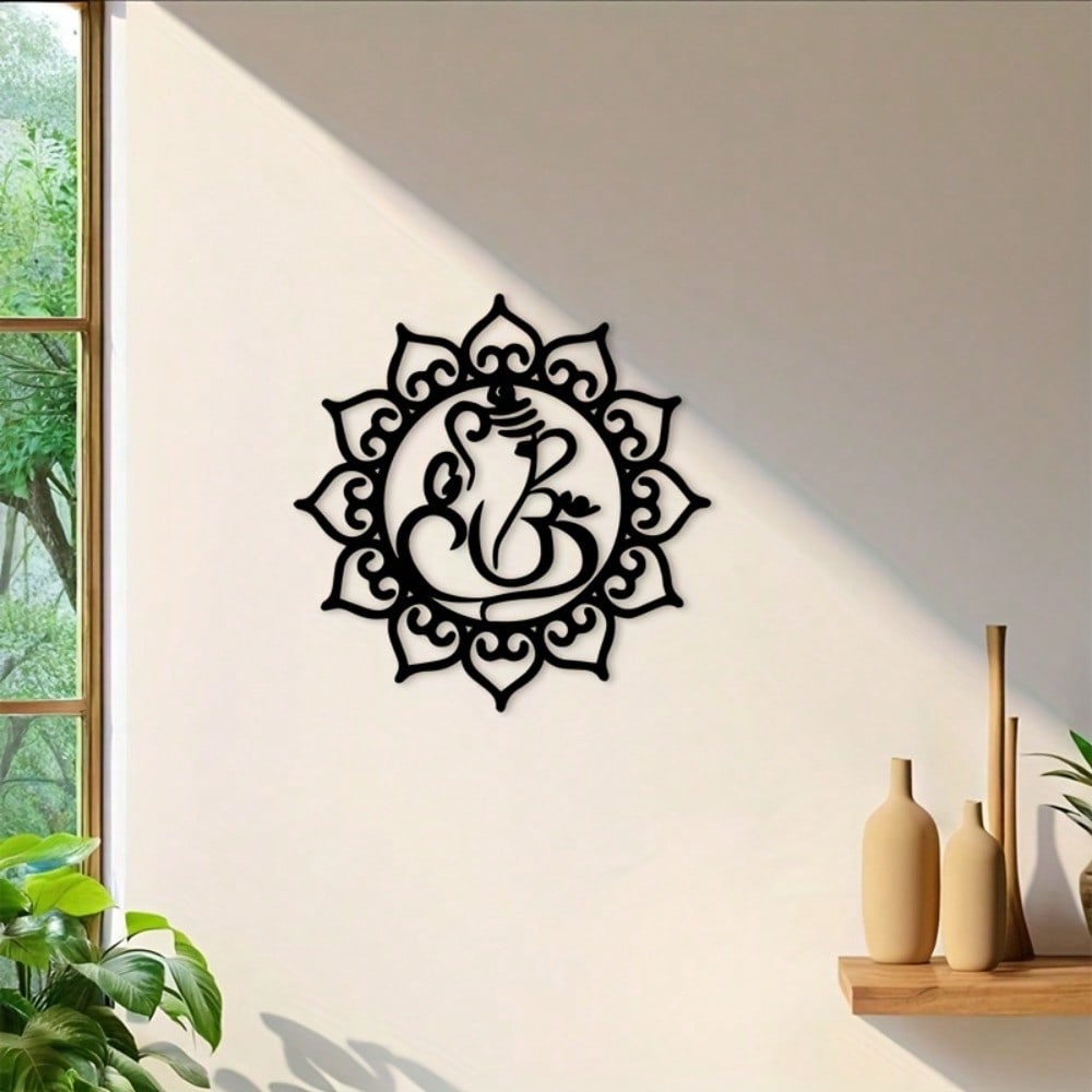 Home Decor Yoga - CIFBUY Metalowa Dekoracja Ścienna Czarna Kuta