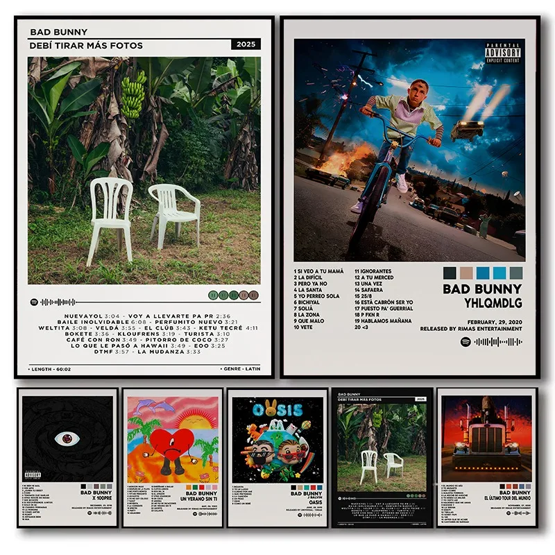 Home Decor Essentials - Plakat z raperem Bad Bunny, muzyką