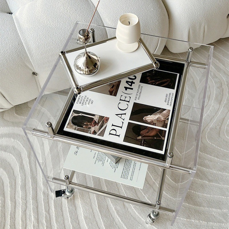 Home Decor On Wheels - Nowoczesny Stolik Kawowy Minimalistyczne Kwadratowe Stoliki