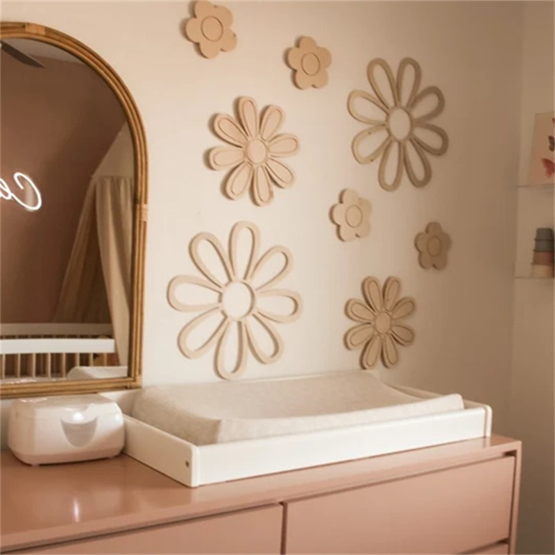 Home Decor Daisy - Drewniane kwiaty stokrotki na ścianę, dekoracja
