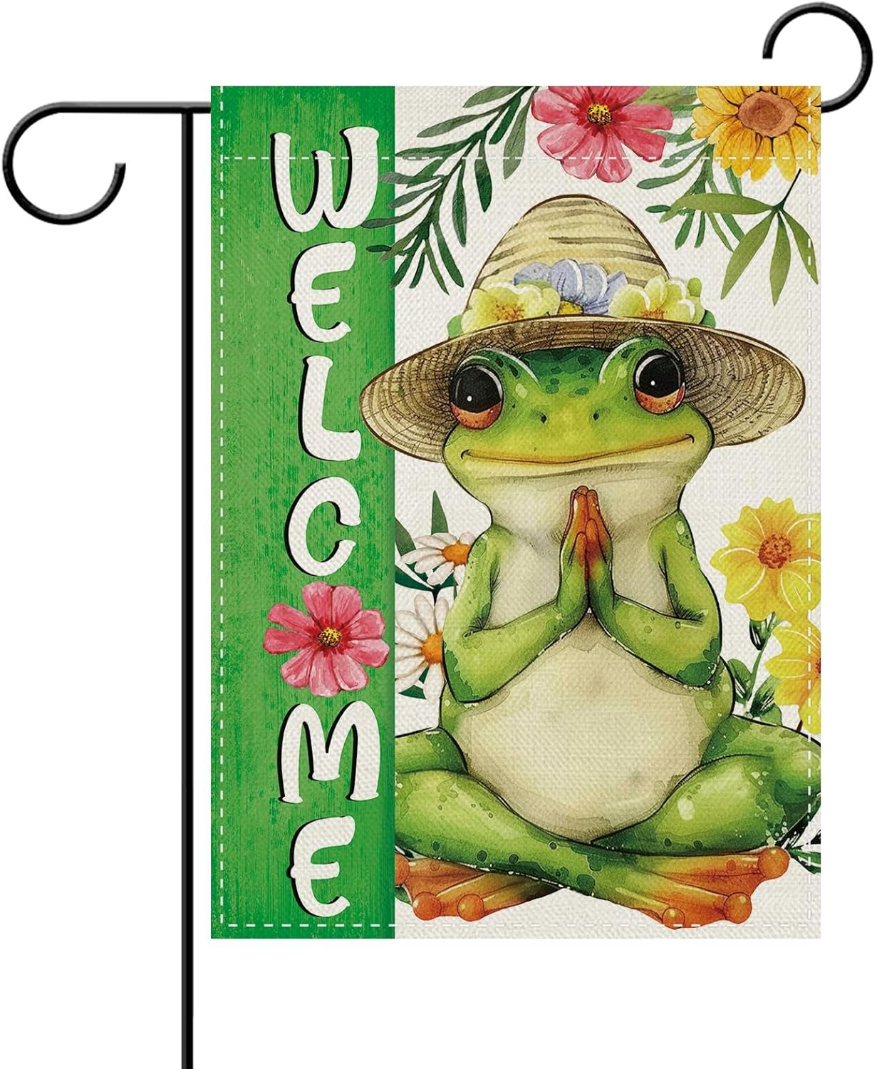 Home Decor Yoga - Flaga ogrodowa Dyrenson z motywem żaby