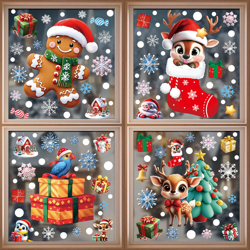 Home Decor Xmas Tree - Świąteczne naklejki na szyby z PVC,