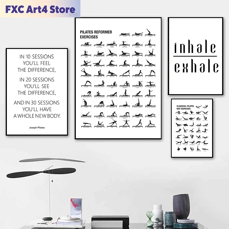 Home Decor Yoga - Plakat bez ramy z schematem ćwiczeń