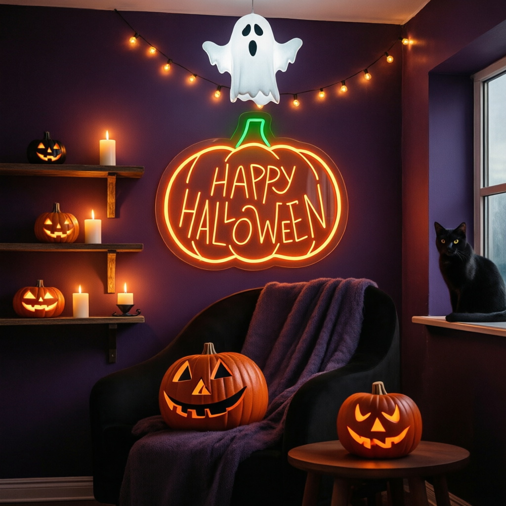 Neonowy znak na Halloween – pe – Home Decor Shop recenzja i cena