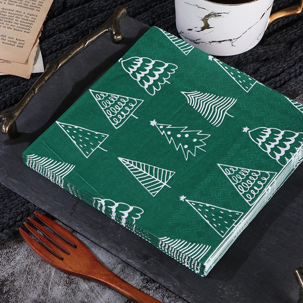 Świąteczne jednorazowe serwetk – Home Decor Xmas Tree recenzja i cena