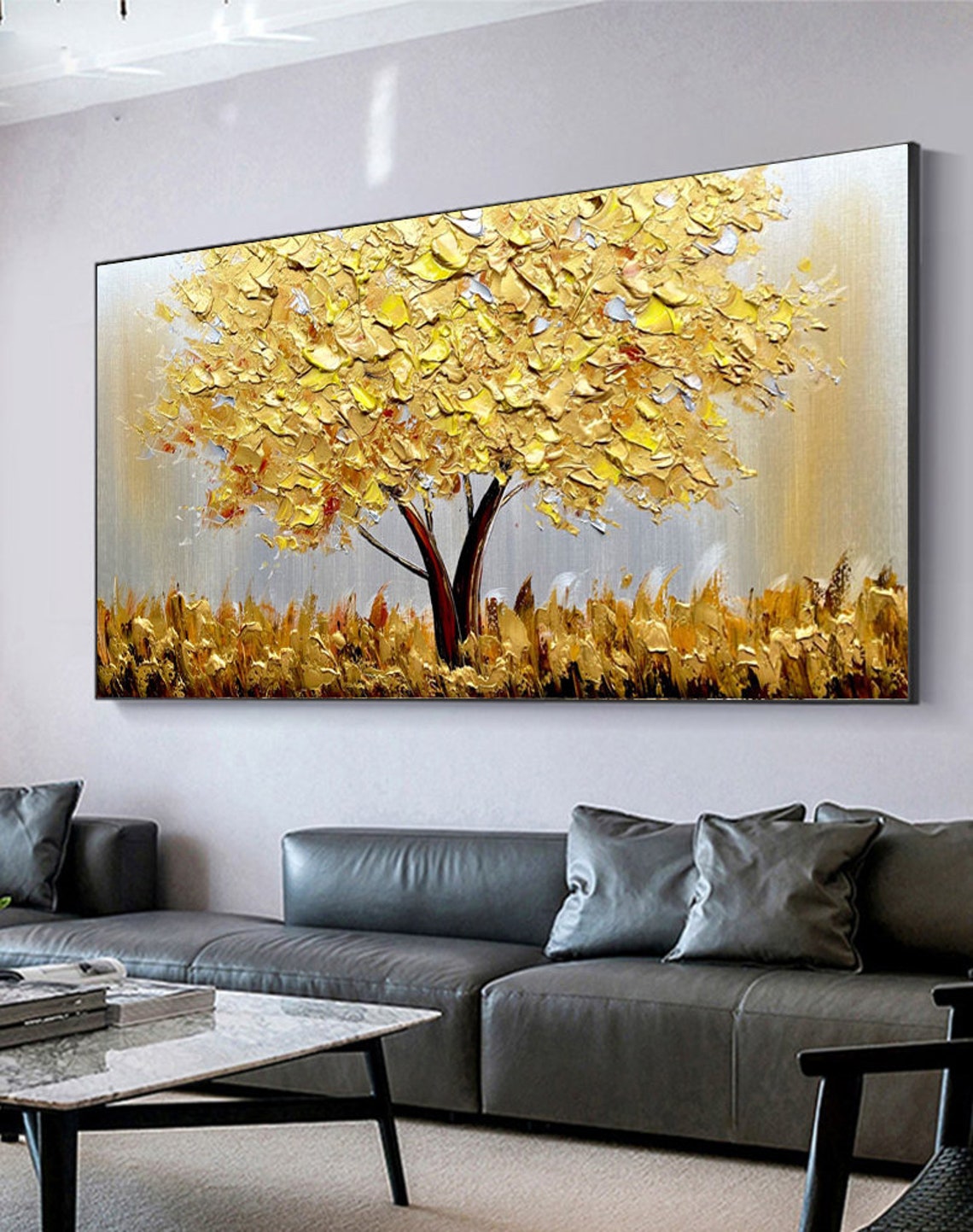 Kwitnące Złote Drzewo na Płótn – Home Decor Essentials recenzja i cena