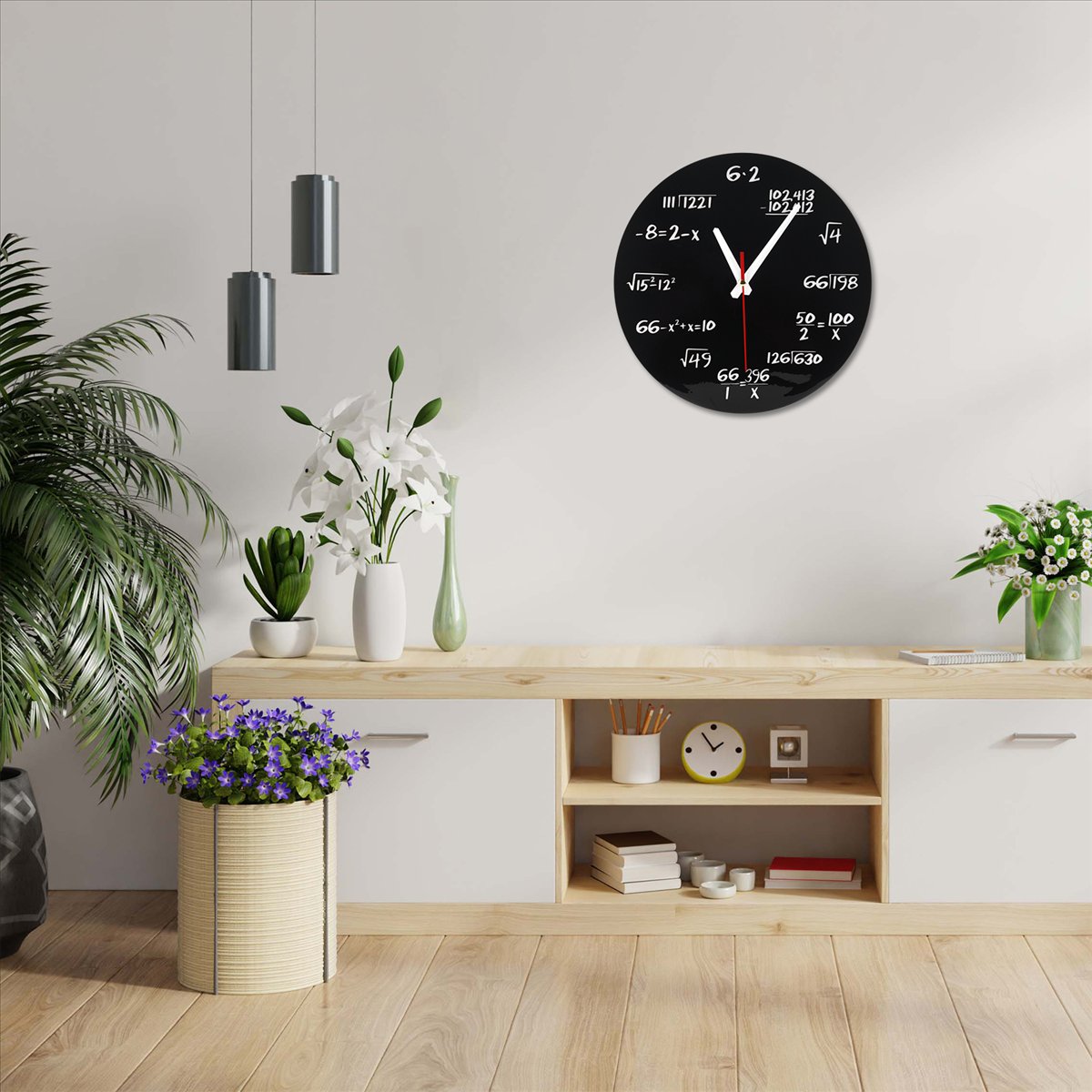 Zegar ścienny z wzorami matema – Home Decor Quiz Free recenzja i cena